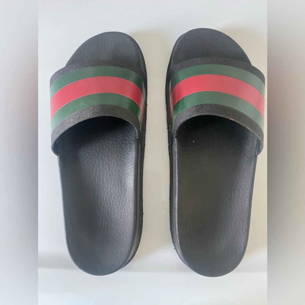 Men’s Gucci Web Rubber Slide